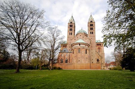 Views of the Speyer Cathedral, UNESCO World heritage site, Rhineland-Palatinate, Germanyの写真素材