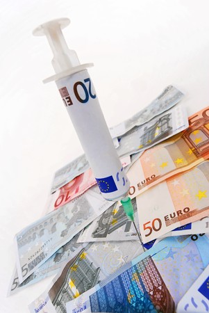 An allegoric photo dealing with the worldwide crash of financial marketsの写真素材