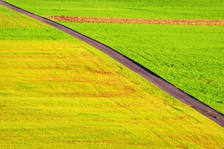An autumn field on the heights of the Swabian Alb, Baden-Wuerttemberg, Germanyの写真素材