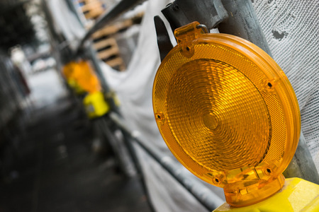Yellow orange construction site light