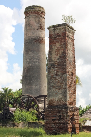 Ruins of an abandoned sugar mill in Cubaの写真素材