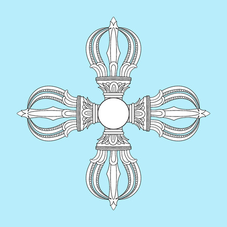 Vajra sign symbol Tibet logo. Buddhism