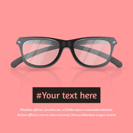 Vector glasses on pink background, vector illustrationのイラスト素材