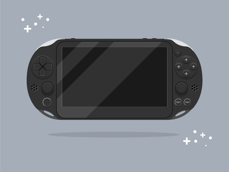 Portable game console. Flat design. Isolated. Vector illustration.のイラスト素材