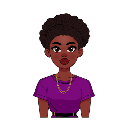 Black Girl With Braids Clip Art- Commercial use- African American Braids