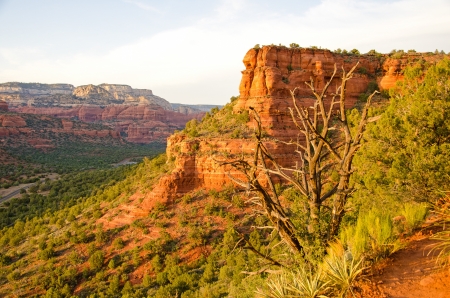Beautiful light illunminates the landscape west of Sedona, Arizonaの写真素材
