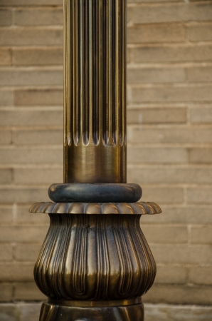 An artistic bronze-colored light post in downtown Colorado Springs の写真素材