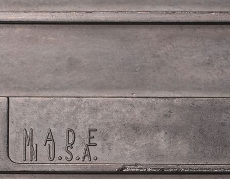 Made in USA - stamped on aluminum plateの写真素材