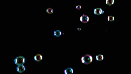 Soap Bubbles Isolated on Black Background