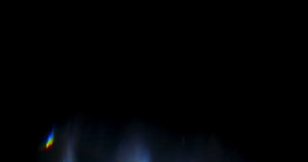 Prism Light Flare Overlay Prism Rainbow Light Flares Overlay on Black Backgroundの写真素材