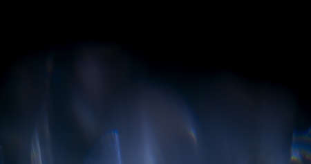 Prism Light Flare Overlay Prism Rainbow Light Flares Overlay on Black Backgroundの写真素材
