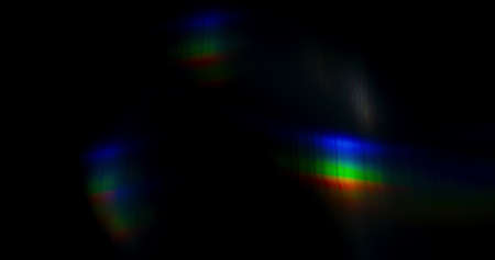 Rainbow Light Flare Prism Rainbow Light Flares Overlay on Black Background