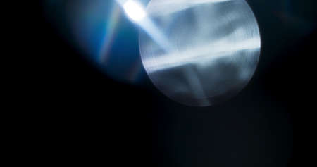 Rainbow Light Flare Prism Rainbow Light Flares Overlay on Black Backgroundの写真素材