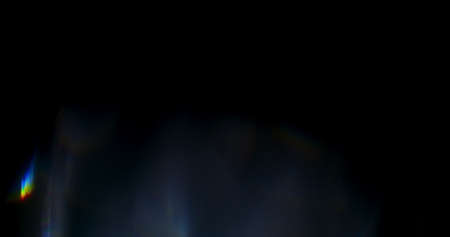Prism Light Flare Overlay Prism Rainbow Light Flares Overlay on Black Backgroundの写真素材
