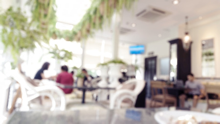 blurred coffee shop background.の写真素材