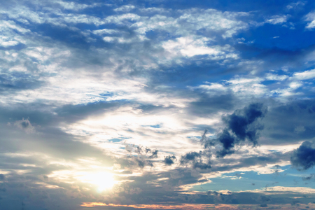 sky with cloud on sunset backgroundの写真素材