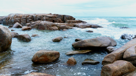 sea and rocks in the evening.の写真素材