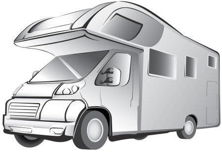 Caravan isolated on a white background. artwork for your design.の写真素材