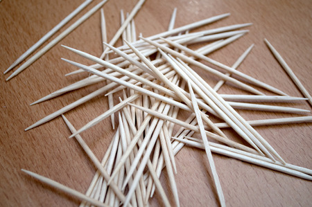 Bunch of toothpick mixed in various formsの写真素材