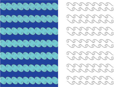 Original vector background - Waves. This is a vector image - you can simply edit colors and shapes.のイラスト素材