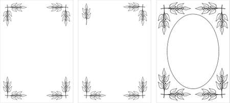Set of original vector Black & White decorative frames. Laurel branches. This is a vector image - you can simply edit colors and shapes.のイラスト素材