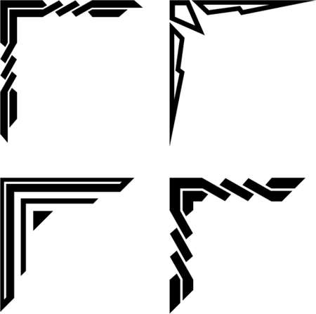 Set of original vector corner ornaments. This is a vector image - you can simply edit colors and shapes.のイラスト素材