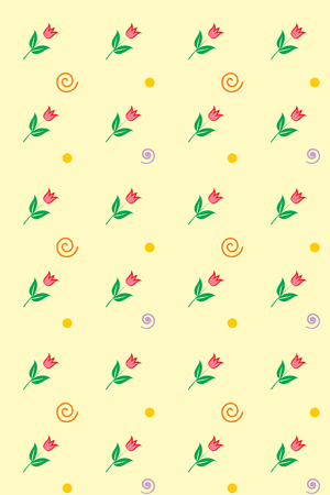 Flowers. Seamless Pattern (Vector)のイラスト素材