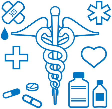 Medical and pharmaceutical itemsのイラスト素材