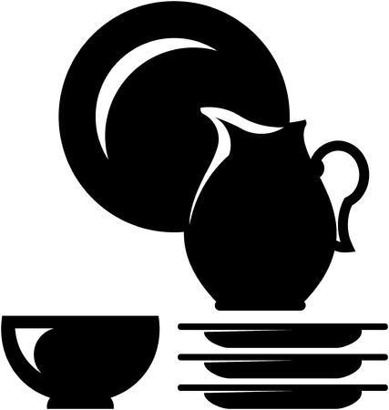 Vector crockery illustration - Dishwareのイラスト素材