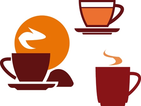 Tea and coffee cups â Vector illustrationのイラスト素材