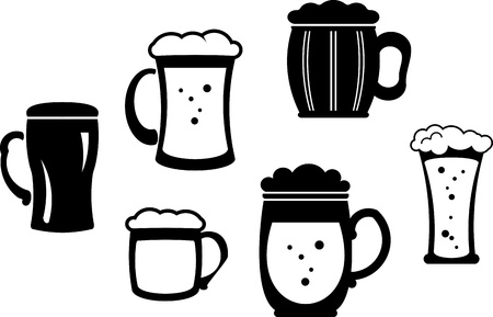 Beer glasses and mugs â Vector illustrationのイラスト素材