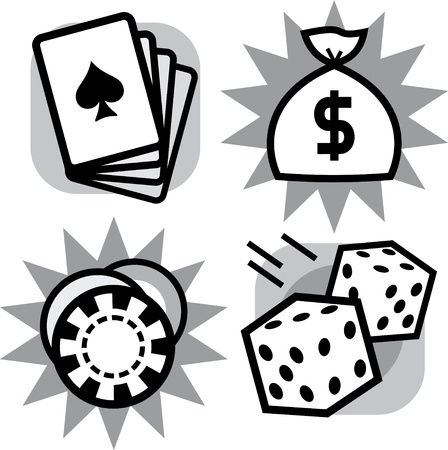 Vector gambling items â dice, playing cards and casino chipsのイラスト素材
