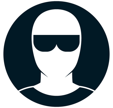 Man in sunglasses face head vector illustration isolatedのイラスト素材