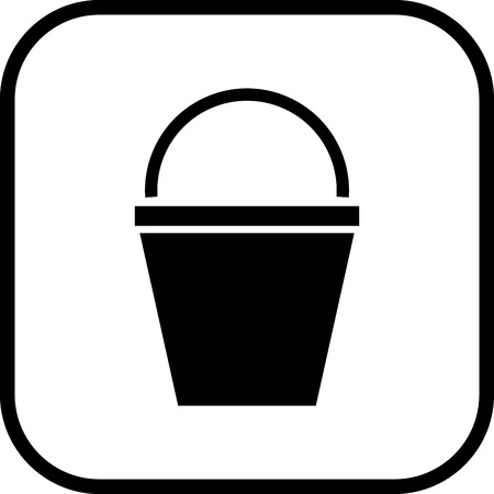 Bucket vector icon line illustration isolated on whiteのイラスト素材