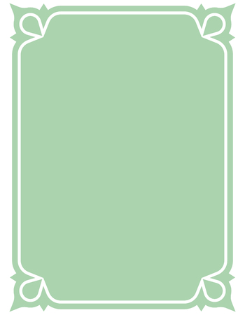 Mint green border frame deco vector art simple line cornerのイラスト素材