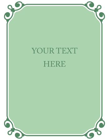 Mint green border frame deco vector art simple line cornerのイラスト素材