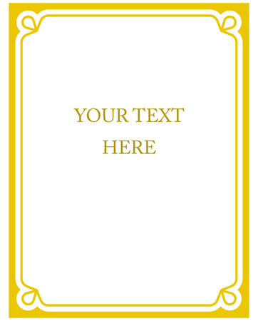 Yellow gold border frame deco vector art simple line cornerのイラスト素材