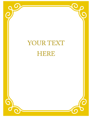 Yellow gold border frame deco vector art simple line cornerのイラスト素材