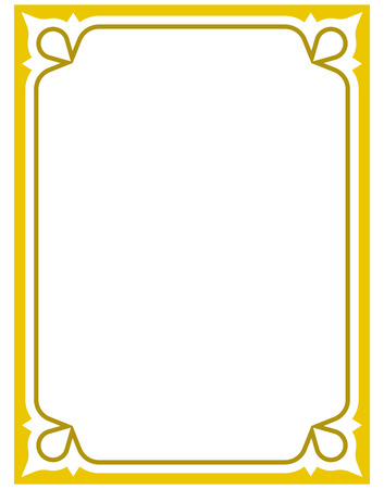 Yellow gold border frame deco vector art simple line cornerのイラスト素材