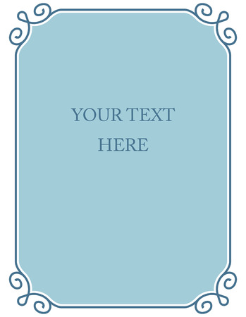 Blue border frame deco vector art simple line cornerのイラスト素材