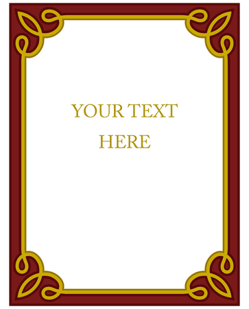 Border frame deco plaque. Vector art simple line cornerのイラスト素材