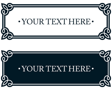 Nameplate plaque border frame. Door plate line deco vector label simpleのイラスト素材
