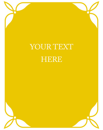 Yellow gold border frame deco vector art simple line cornerのイラスト素材