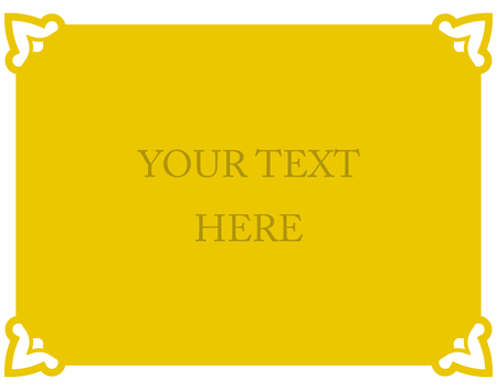 Yellow gold border frame deco vector art simple line cornerのイラスト素材