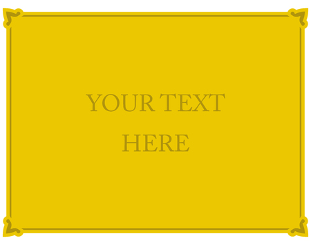 Yellow gold border frame deco vector art simple line cornerのイラスト素材