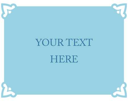 Blue border frame deco vector label simple line cornerのイラスト素材