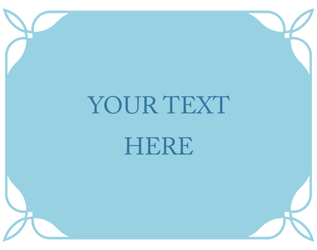 Blue border frame deco vector label simple line cornerのイラスト素材