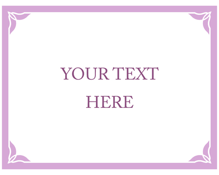 Pink purple border frame deco vector art simple line cornerのイラスト素材