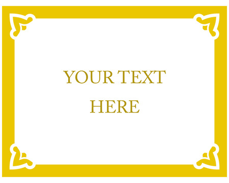 Yellow gold border frame deco vector art simple line cornerのイラスト素材