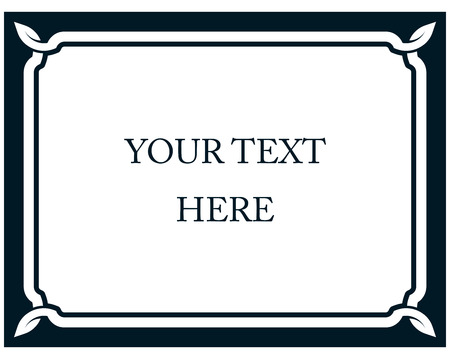 Border frame line deco vector label simple horizontalのイラスト素材